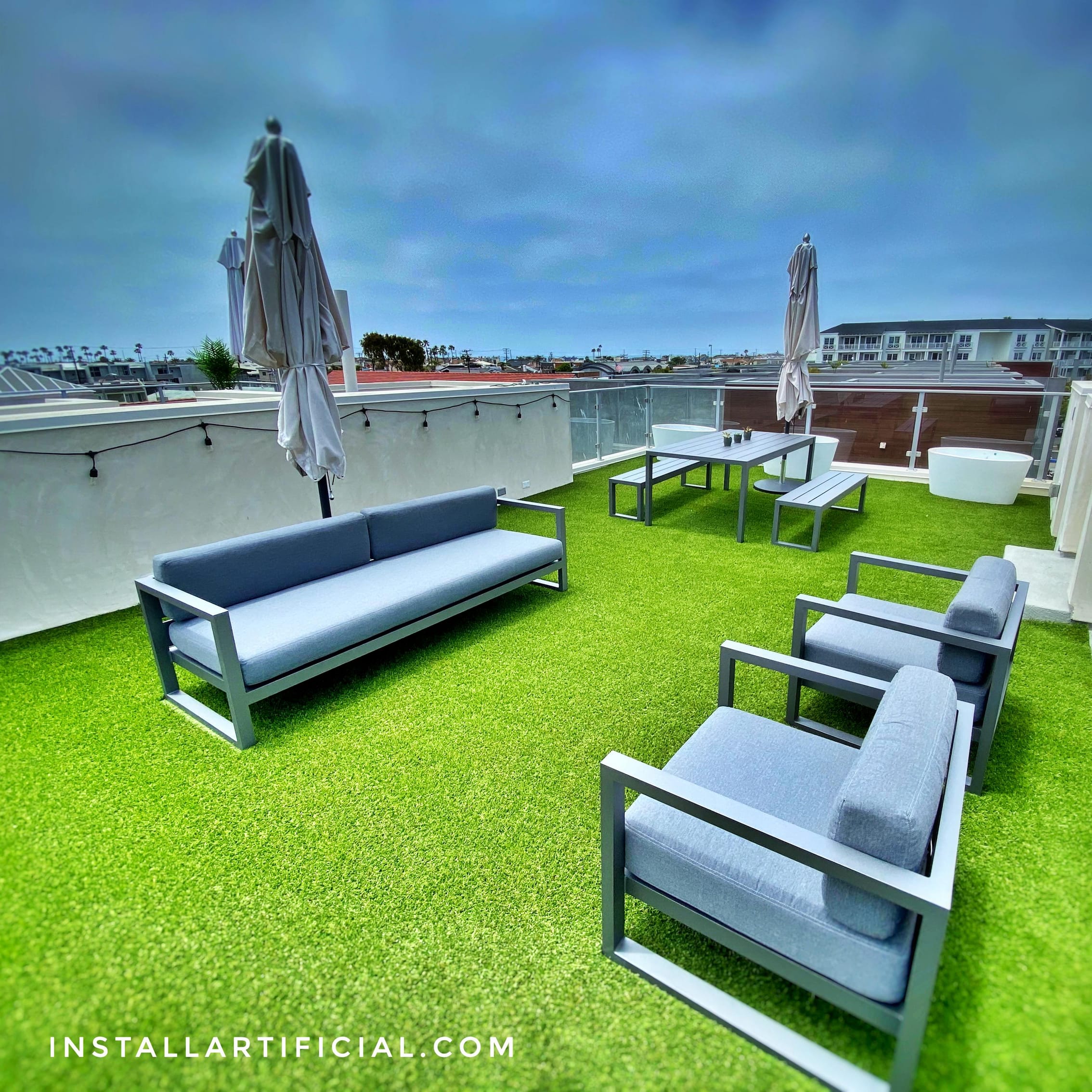 Rooftop patios and balconies artificial grass project gallery